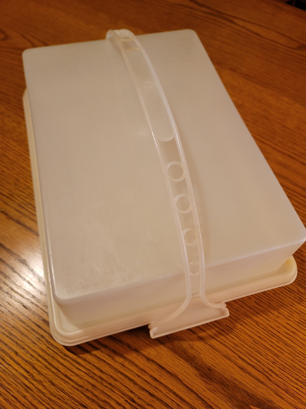 Vintage Tupperware Plastic Storage Cake Carrier with Handle
